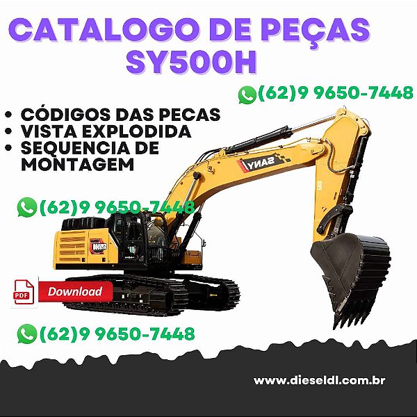 CATALOGO DE PEÇA ESCAVADEIRA SY500H  SANY