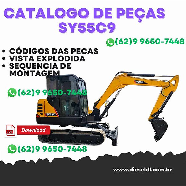 CATALOGO DE PEÇA MINI ESCAVADEIRA SY55C9  SANY