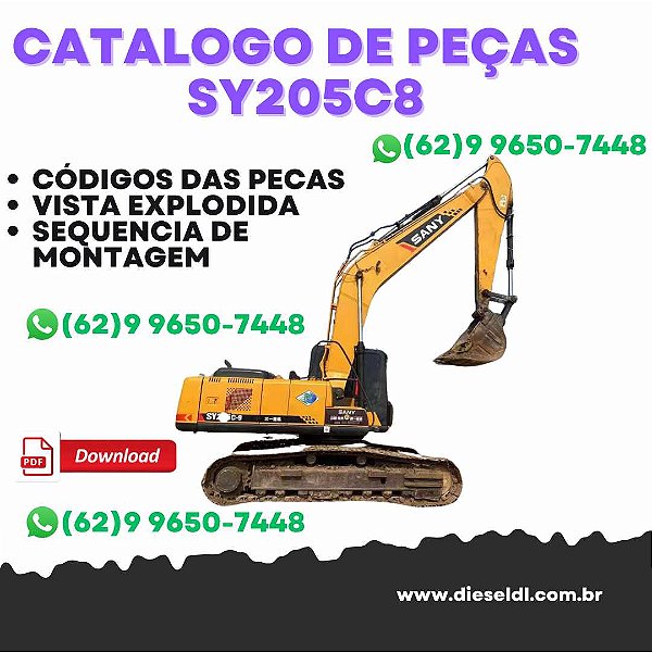 CATALOGO DE PEÇA ESCAVADEIRA SY205C8 SANY