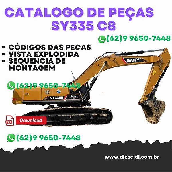 CATÁLOGO DE PEÇAS ESCAVADEIRA SY335 C8 SANY