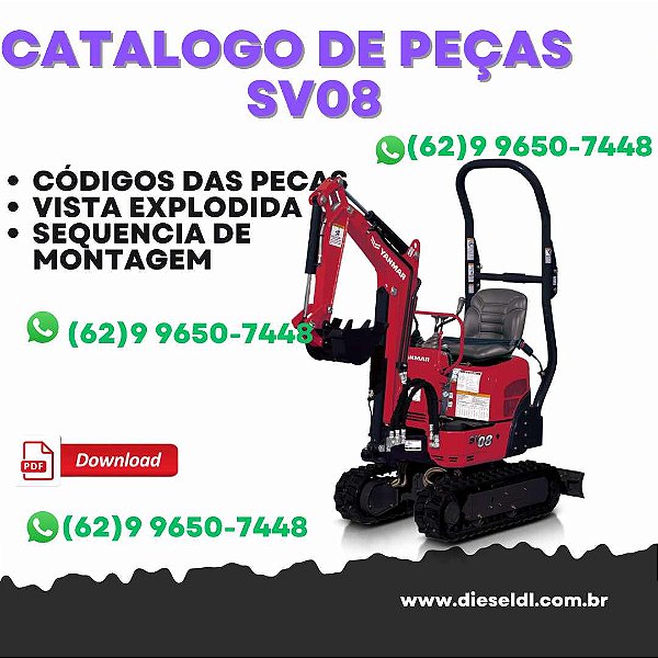 CATÁLOGO DE PEÇAS  MINI ESCAVADEIRA SV08 YANMAR