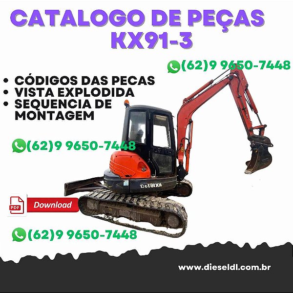 CATÁLOGO DE PEÇAS  MINI ESCAVADEIRA KX 91-3  KUBOTA