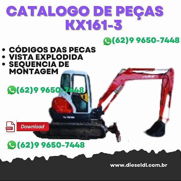 CATÁLOGO DE PEÇAS ESCAVADEIRA KX 161-3  KUBOTA