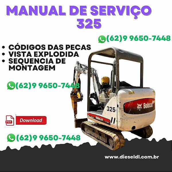 MANUAL DE SERVIÇO  325 328  MINI ESCAVADEIRA BOBCAT