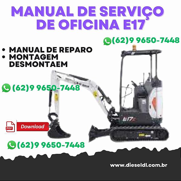 MANUAL DE SERVIÇOD DE OFICINA  MINI ESCAVADEIRA E17 BOBCAT