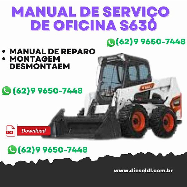 MANUAL DE SERVIÇO DE OFICINA MINI CARREGADEIRA S630 BOBCAT