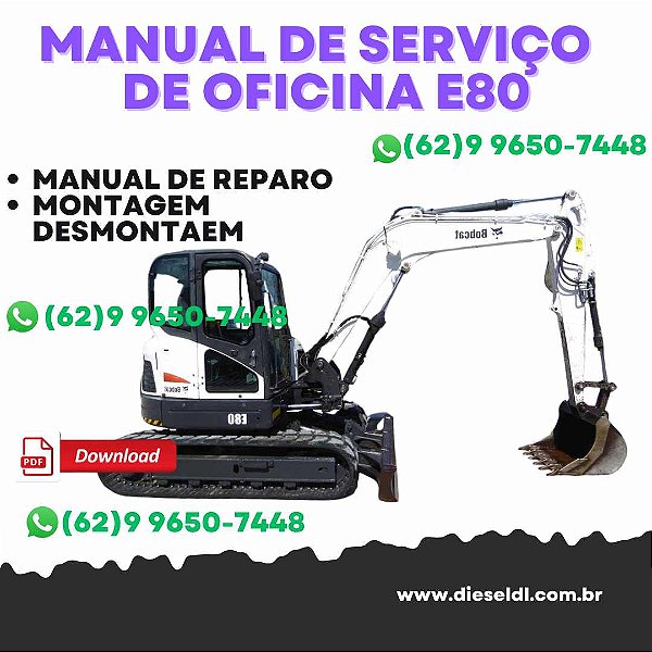 MANUAL DE SERVIÇO MINI ESCAVADEIRA  E80 BOBCAT