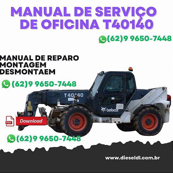 MANUAL DE SERVIÇO DE OFICINA  MANIPULADOR TELESCOPICO T40140 T40170 BOBCAT