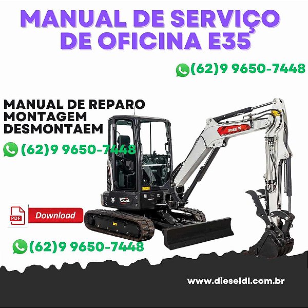 MANUAL DE SERVIÇO DE OFICINA MINI ESCAVADEIRA E35 BOBCAT