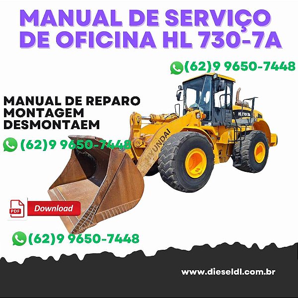 MANUAL DE SERVIÇO DE OFICINA   CARREGADEIRA HL730-7A  HYUNDAI