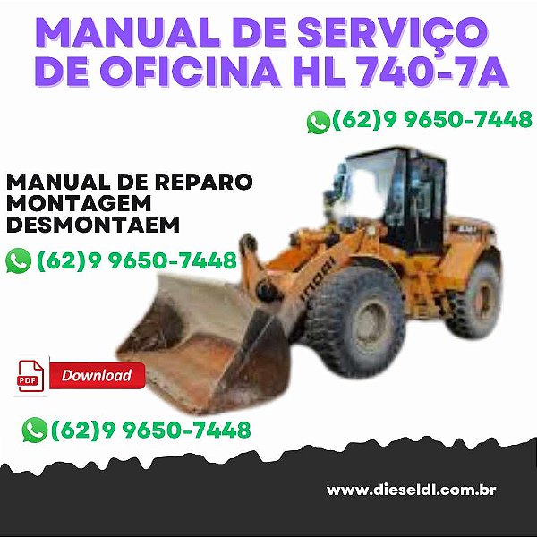 MANUAL DE SERVIÇO  DE OFICINA CARREGADEIRA  HL740-7A HYUNDAI