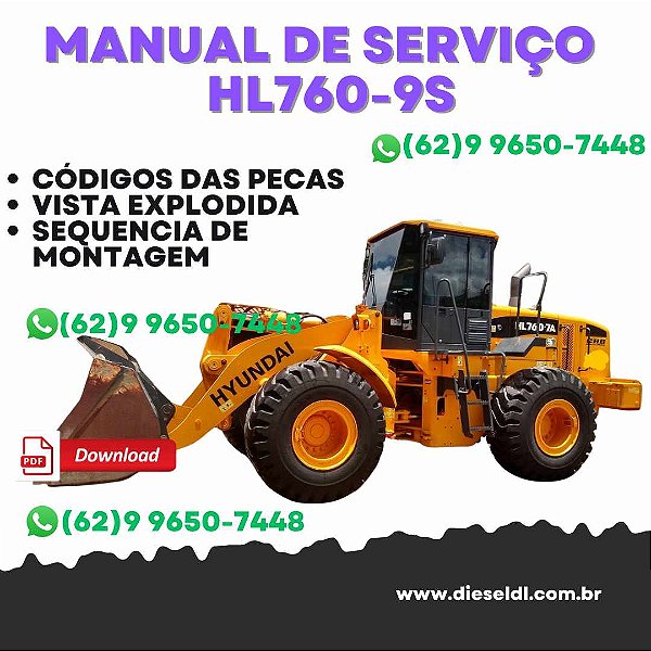 MANUAL DE SERVIÇO DE OFICINA CARREGADEIRA HL760-9S HYUNDAI