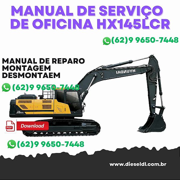 MANUAL DE SERVIÇO DE OFICINA ESCAVADEIRA HX145CR HX145LCR HYUNDAI
