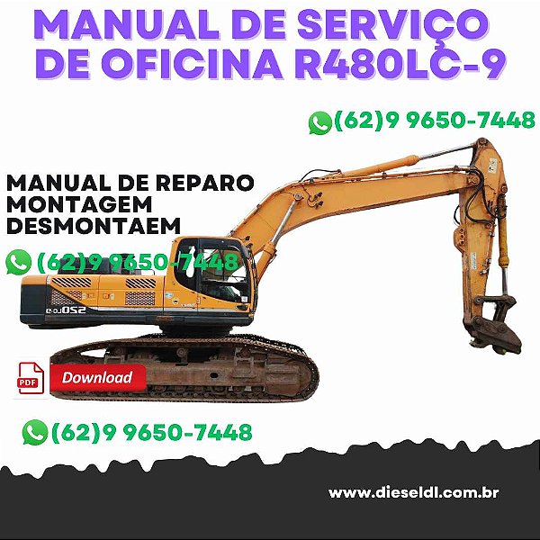 MANUAL DE SERVIÇO DE OFICINA ESCAVADEIRA R480LC-9 R520LC-9   HYUNDAI