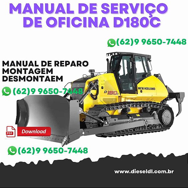MANUAL DE SERVIÇO DE OFICINA TRATOR ESTEIRAS D180C NEW HOLLAND