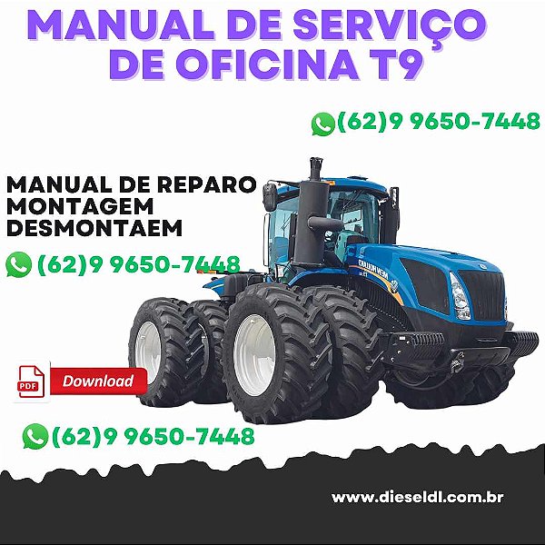 MANUAL DE SERVIÇO DE OFICINA TRATOR CÓDIGOS DE FALHAS LINHA T9 NEW HOLLAND