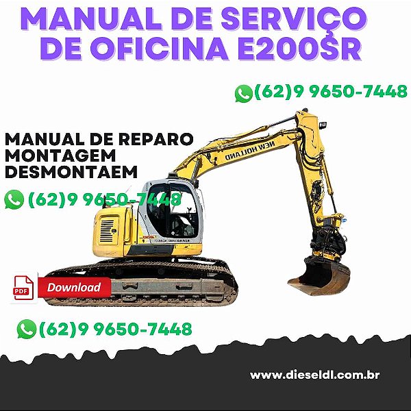 MANUAL DE SERVIÇO DE OFICINA ESCAVADEIRA  E200SR NEW HOLLAND