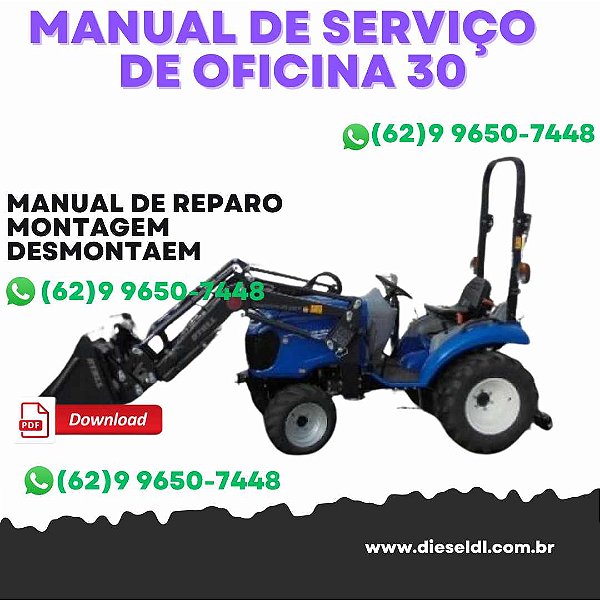 MANUAL DE SERVIÇO DE OFICINA TRATOTES BOOMER 30 BOOMER 35 NEW HOLLAND