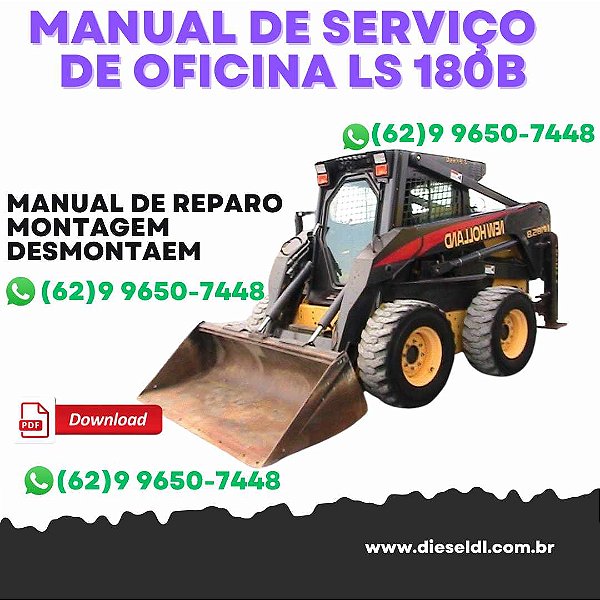 MANUAL DE SERVIÇO  DE OFICINA  MINI CARREGADEIRASLS180B LS185B LS190B LT185B LT190B NEW HOLLAND