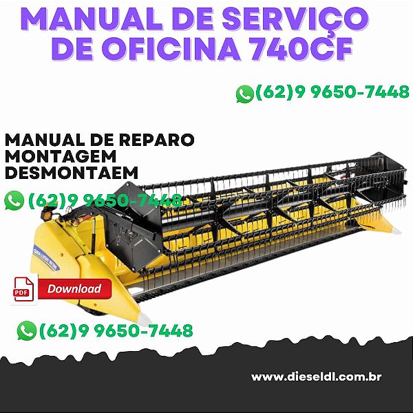 MANUAL DE SERVIÇO  DE OFICINA PLATAFORMA 740CF SUPER FLEX NEW HOLLAND