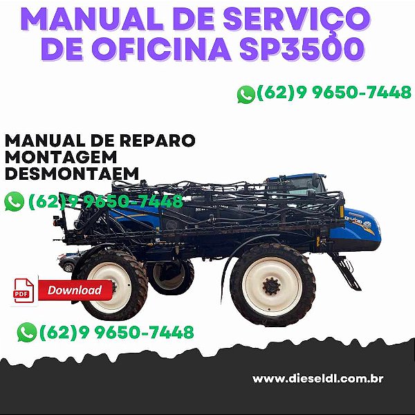 MANUAL DE SERVIÇO  DE OFICINA  PULVERIZADOR SP3500 NEW HOLLAND