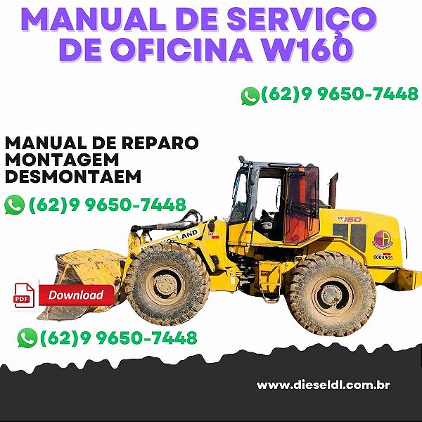MANUAL DE SERVIÇO  DE OFICINA CARREGADEIRA W160 NEW HOLLAND