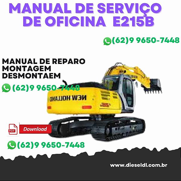 MANUAL DE SERVIÇO  DE OFICINA ESCAVADEIRA E215B NEW HOLLAND