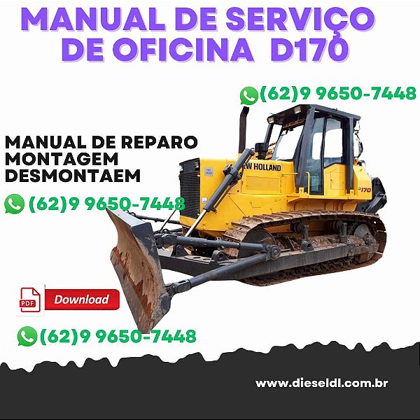 MANUAL DE SERVIÇO  DE OFICINA TRATOR ESTEIRAS D170NEW HOLLAND