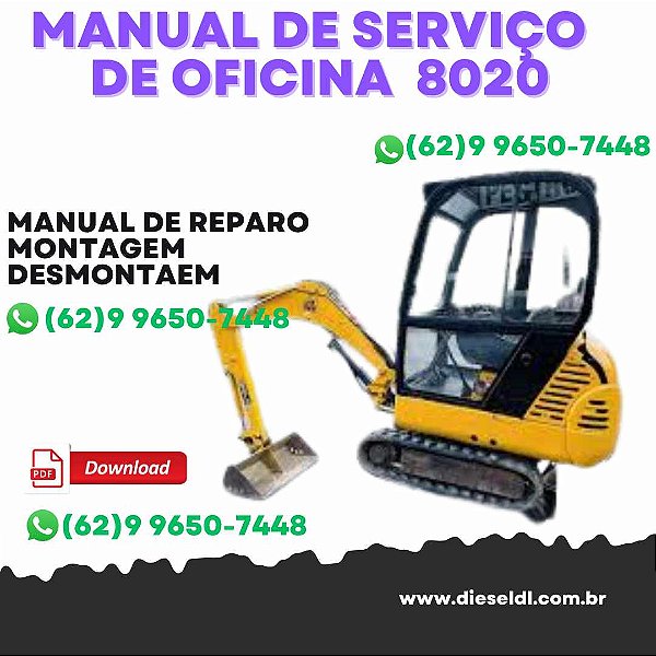 MANUAL DE SERVIÇO DE OFICINA MINI ESCAVADEIRAS 8014 8016 8018 8020 JCB