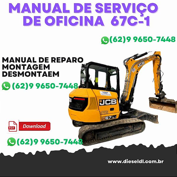 MANUAL DE SERVIÇO DE OFICINA  MINI ESCAVADEIRA 67C-1  JCB