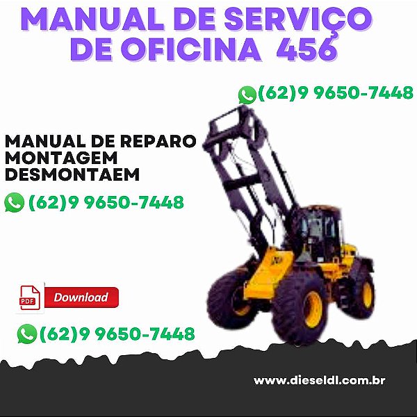 MANUAL DE SERVIÇO DE OFICINA CARREGADEIRA 446 456 JCB