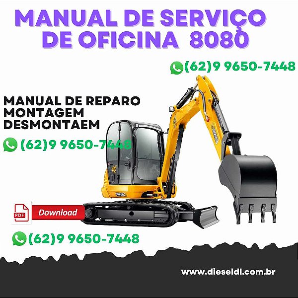 MANUAL DE SERVIÇO DE OFICINA  MINI ESCAVADEIRA 8080 JCB