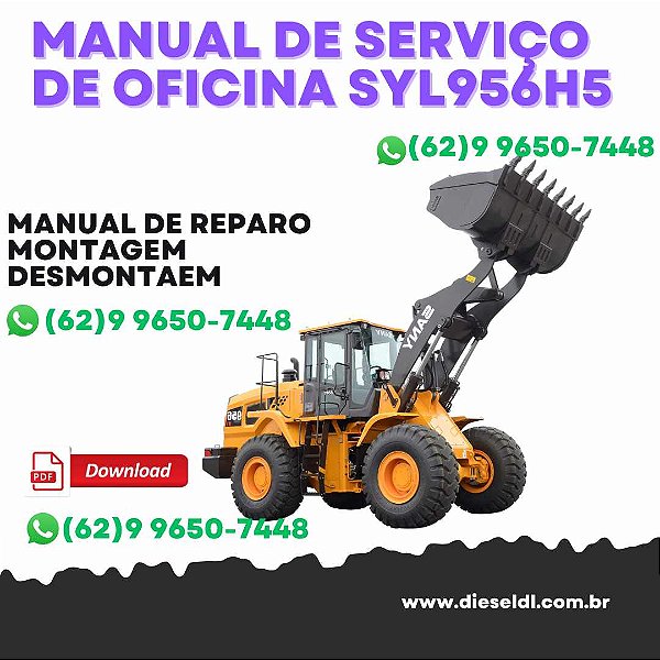 MANUAL DE SERVIÇO DE OFICINA  CARREGADEIRA SYL956H5 SANY