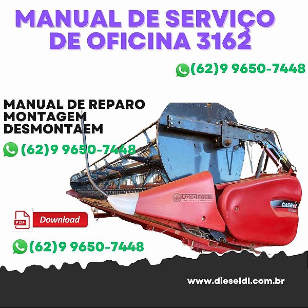 MANUAL DE SERVIÇOS DE OFICINA  PLATAFORMA 3152 3162  CASE IH