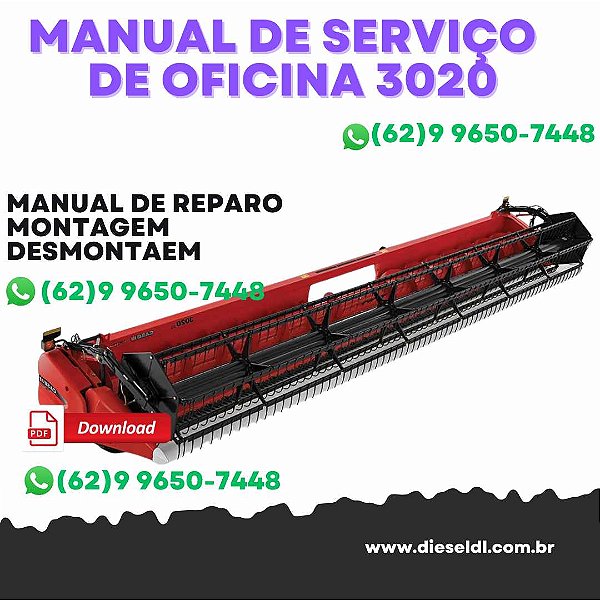 MANUAL DE SERVIÇOS DE OFICINA PLATAFORMA TERRAFLEX 3020 CASE IH