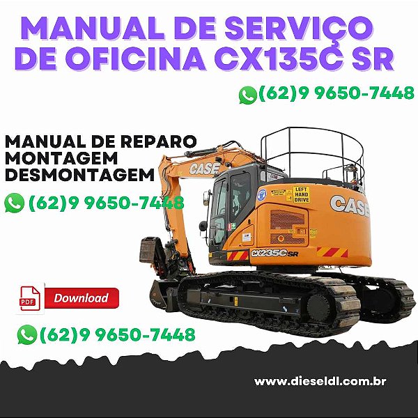 MANUAL DE SERVIÇOS DE OFICINA  ESCAVADEIRA CX235C  SR CASE
