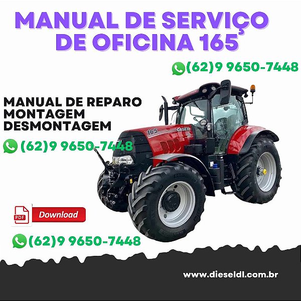 MANUAL DE SERVIÇOS DE OFICINA TRATORES PUMA 165 180 195 210 CASE IH