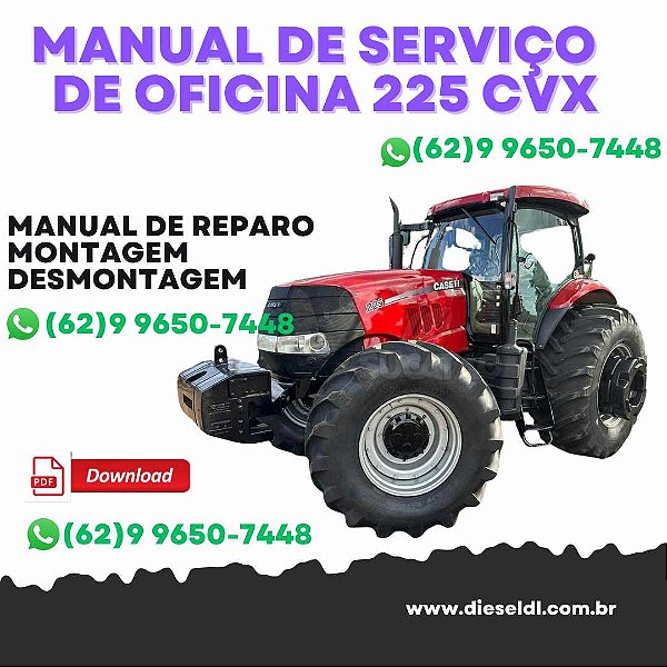 MANUAL DE SERVIÇOS DE OFICINA TRATORES PUMA 165 180 195 210 225 CVX  CASE IH