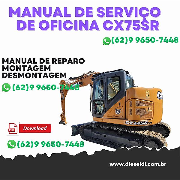 MANUAL DE SERVIÇOS DE OFICINA MINI ESCAVADEIRAS CX75SR CX80 CASE