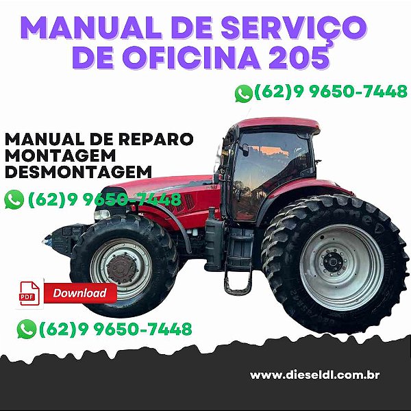 MANUAL DE SERVIÇOS DE OFICINA TRATORES PUMA 205 225 CASE