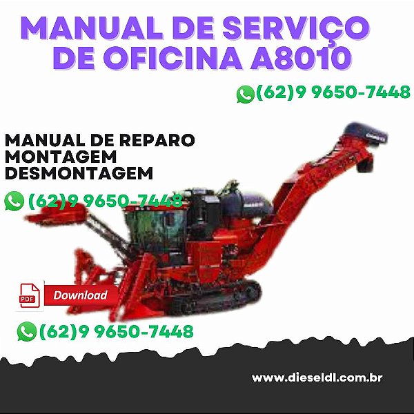 MANUAL DE SERVIÇO DE OFICINA CÓDIGOS DE FALHAS COLHEDORAS A8010 A8810 CASE IH
