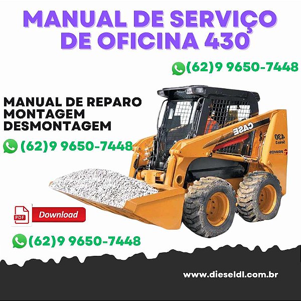 MANUAL DE SERVIÇO DE OFICINA MINI CARREGADEIRAS 430 440 440CT  CASE