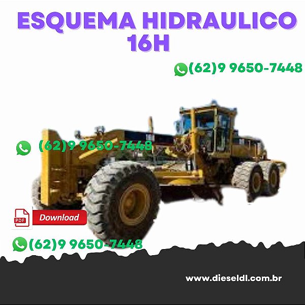 ESQUEMA HIDRÁULICO MOTONIVELADORA   16H CAT
