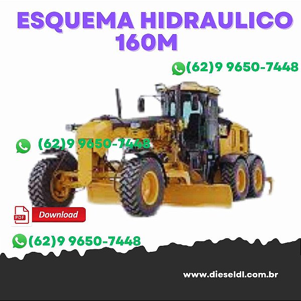 ESQUEMA HIDRÁULICO MOTONIVELADORA 140M 160M CAT