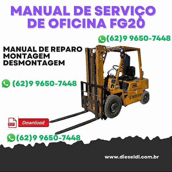MANUAL DE SERVIÇO DE OFICINA MINI CARREGADEIRA FG20 25 28 30 32T-16 FD20 25 28 30 32T-16 KOMATSU