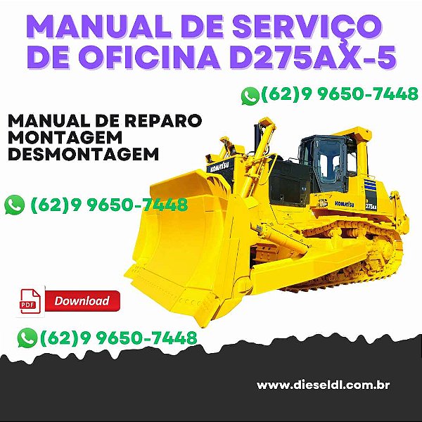 MANUAL DE SERVIÇO DE OFICINA  TRATOR ESTEIRA SD275AX-5 KOMATSU