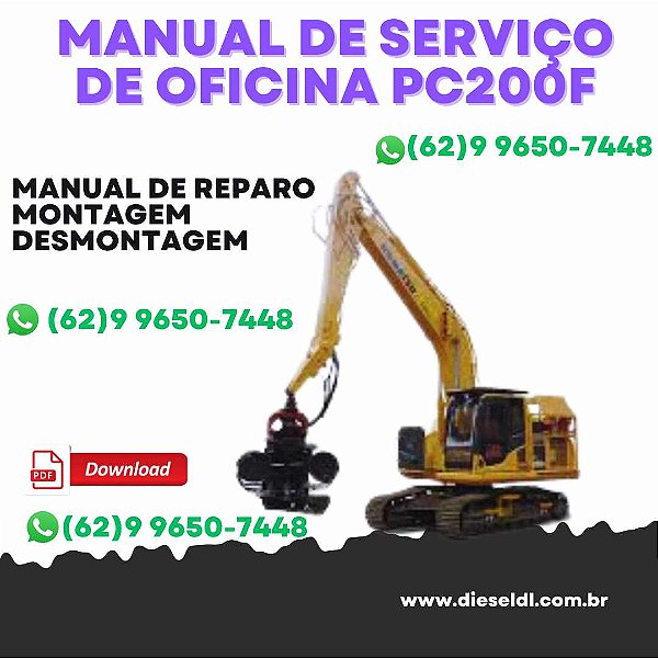 MANUAL DE SERVIÇO DE OFICINA HARVESTER PC200F-8M0 KOMATSU