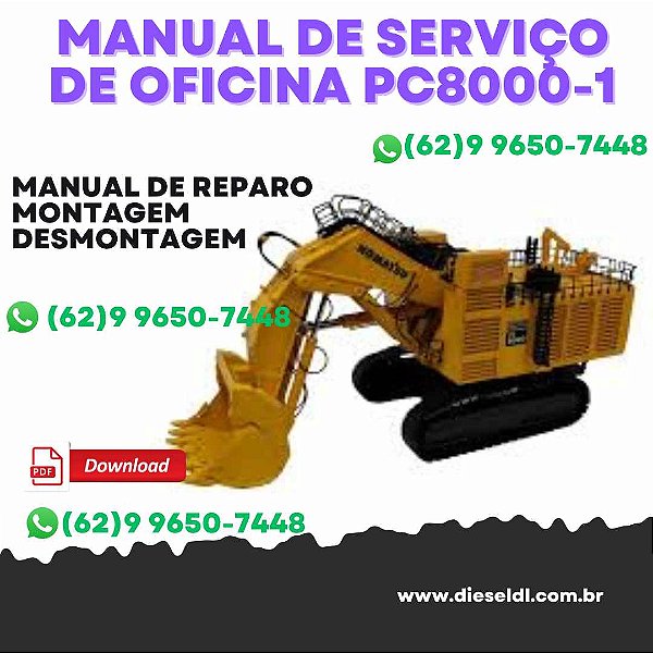 MANUAL DE SERVIÇO DE OFICINA SOLUÇÕES DE PROBLEMAS PC8000-6 E KOMATSU