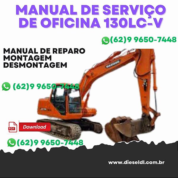 MANUAL DE SERVIÇO  DE OFICINA SOLAR ESCAVADEIRA 130LC-V DOOSAN