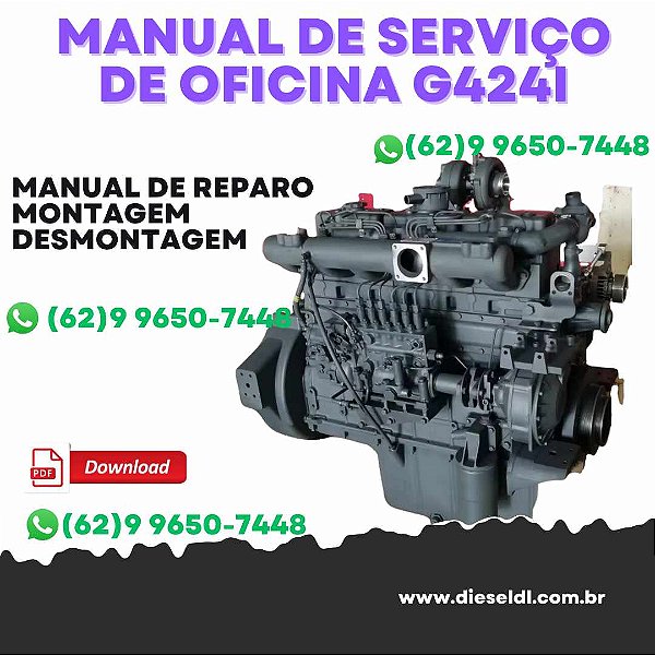 MANUAL DE SERVIÇO  DE OFICINA MOTOR G424i EMPILHADEIRAS DOOSAN